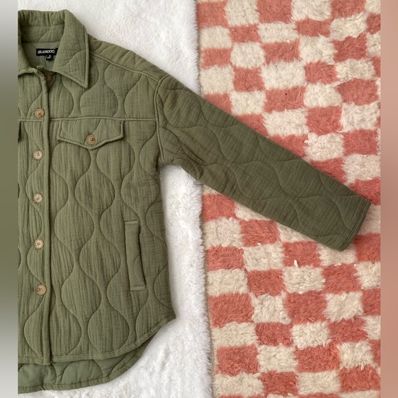 NWT Blank NYC Back To Me Olive Green Quilted Jacket Shacket - Picture 7 of 17